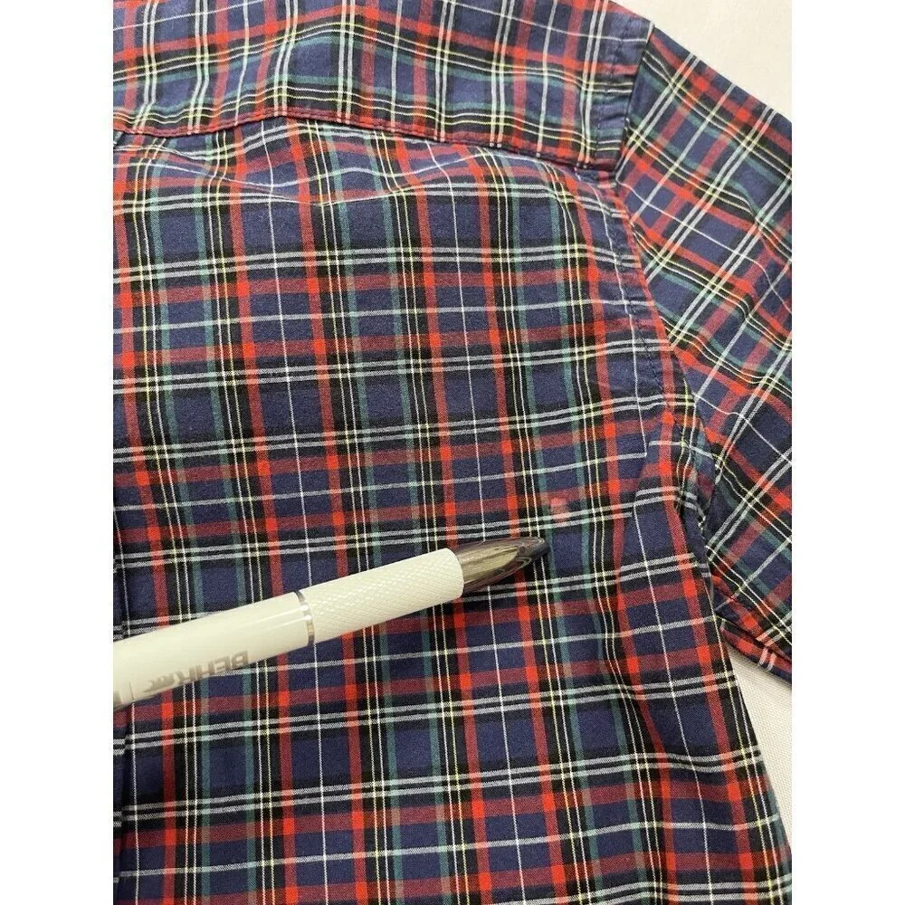 POLO RALPH LAUREN Boys Long Sleeve Button Down shirt button front 3T Navy Red